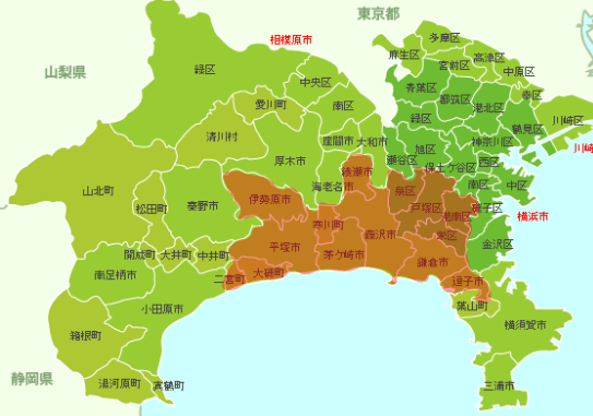 車検引取り範囲の地図